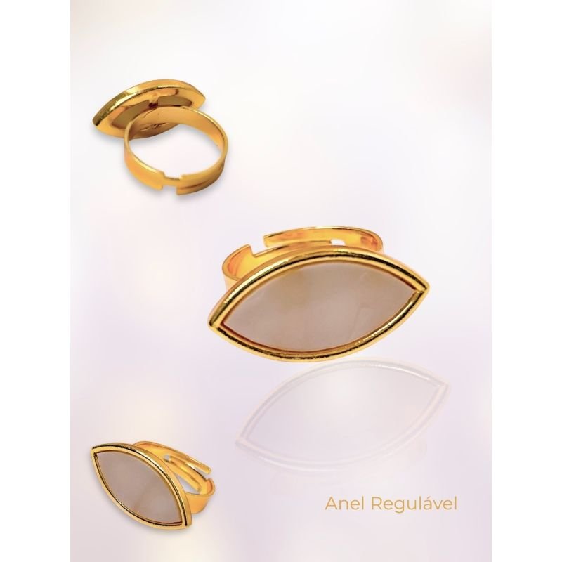 ANEL FOLHEADO A OURO - REGULAVEL