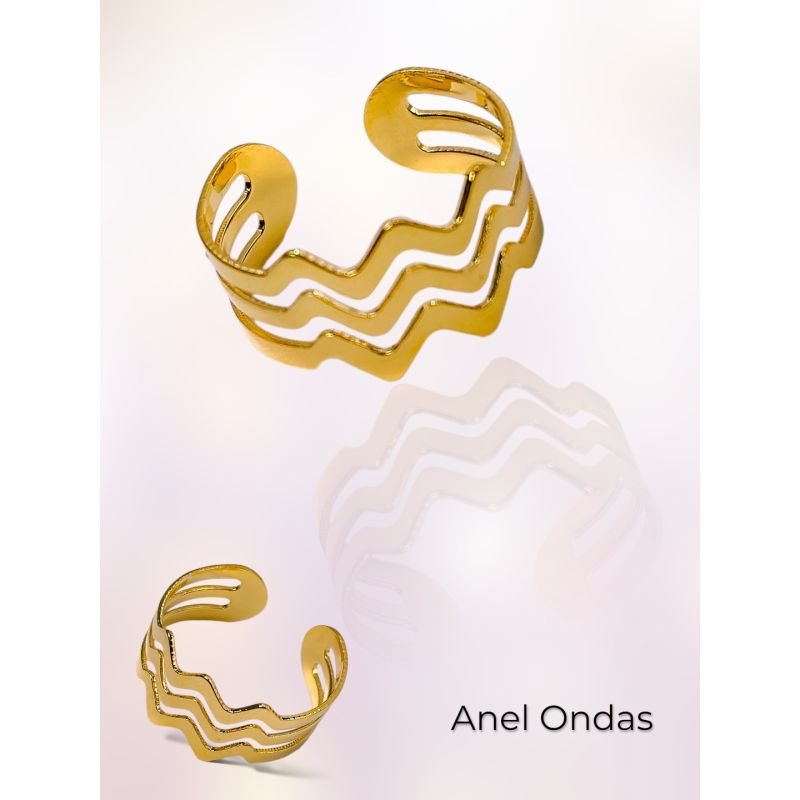 ANEL FOLHEADO A OURO - REGULAVEL