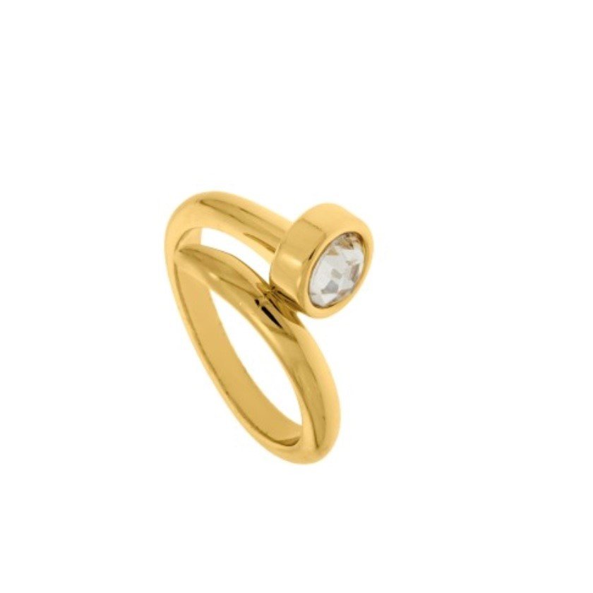 ANEL VERNIZ ITALIANO BANHO OURO PREGO COM ZIRCONIA (TAM 18)