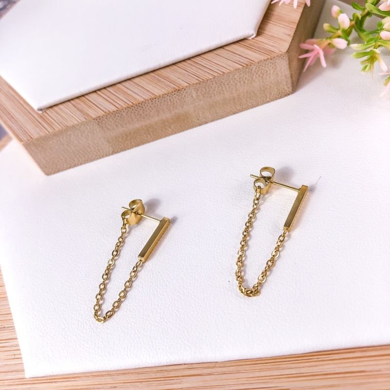 BRINCO CORRENTE MINIMALISTA AÇO DOURADO