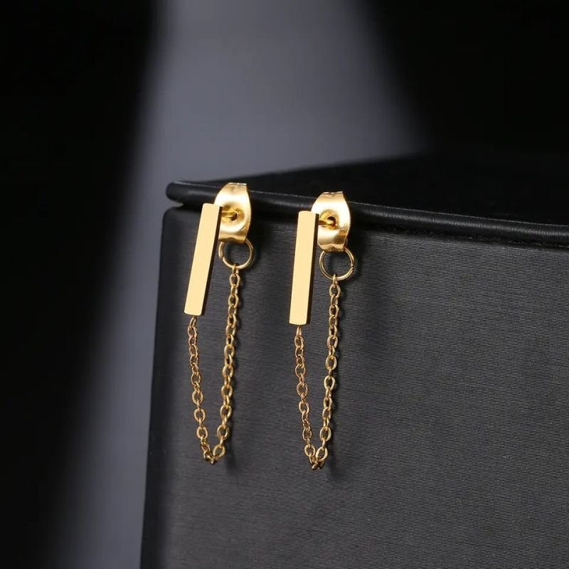 BRINCO CORRENTE MINIMALISTA AÇO DOURADO