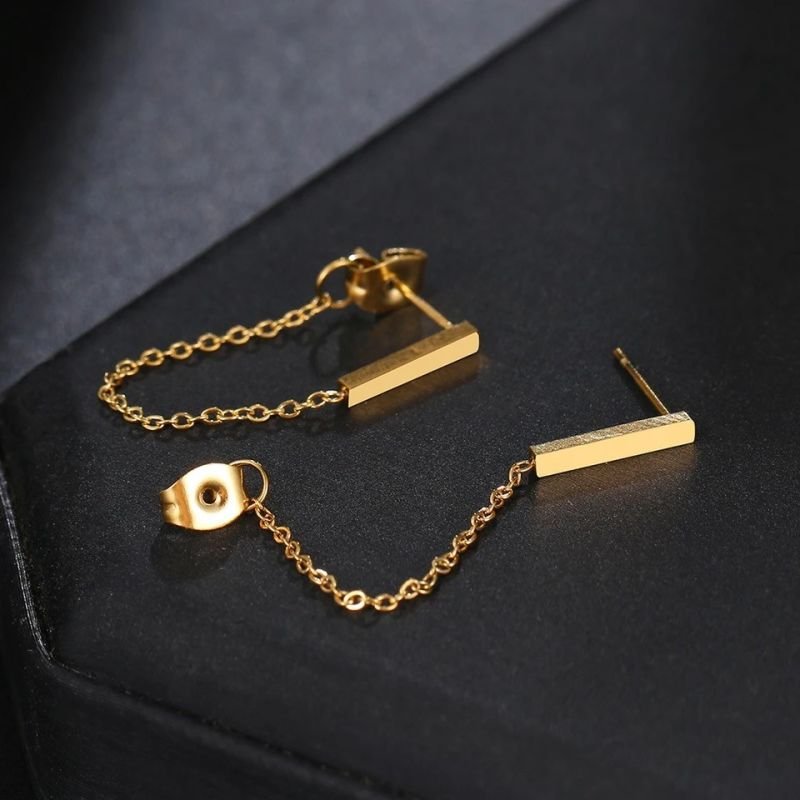 BRINCO CORRENTE MINIMALISTA AÇO DOURADO