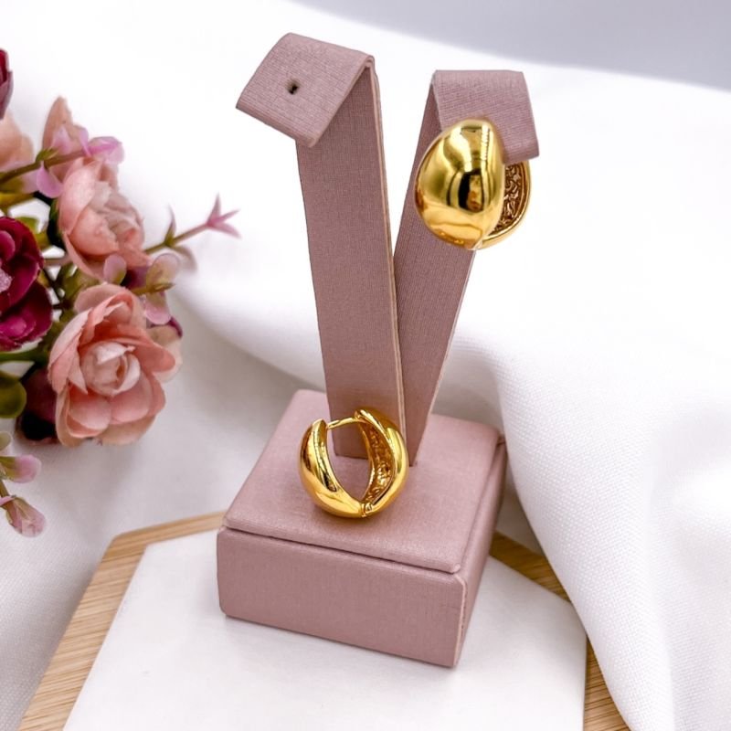 BRINCO FOLHEADO A OURO 18K - ARGOLA CLASSICA