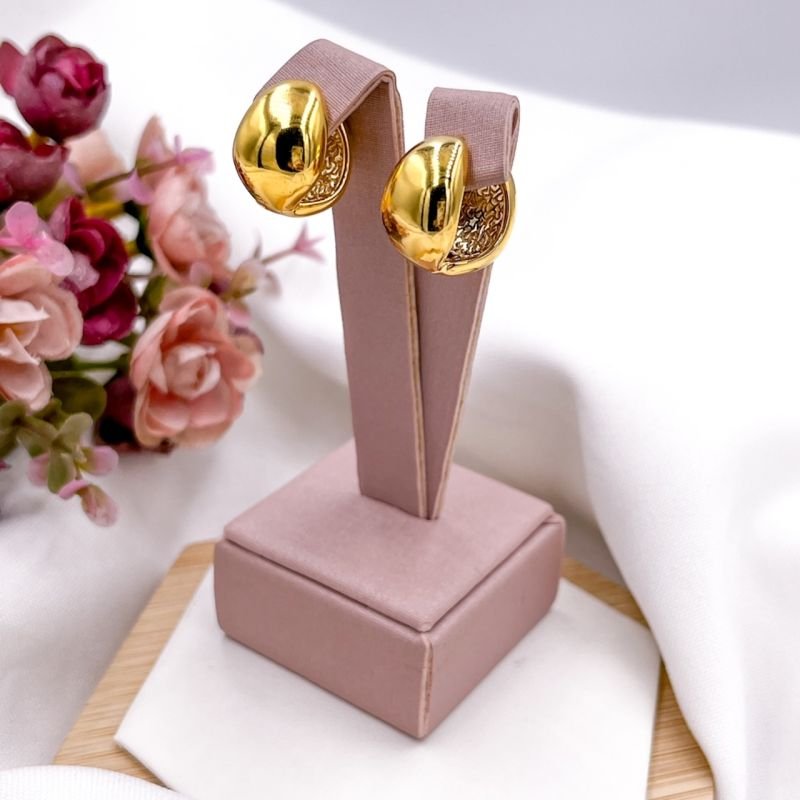BRINCO FOLHEADO A OURO 18K - ARGOLA CLASSICA