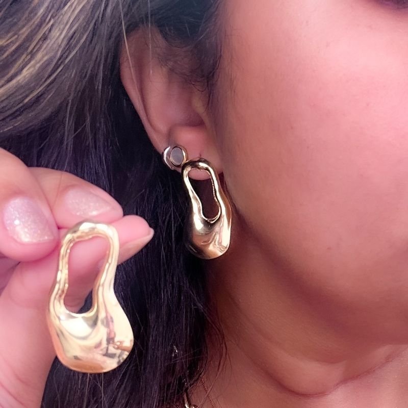 BRINCO FOLHEADO A OURO 18K - ORGANICO