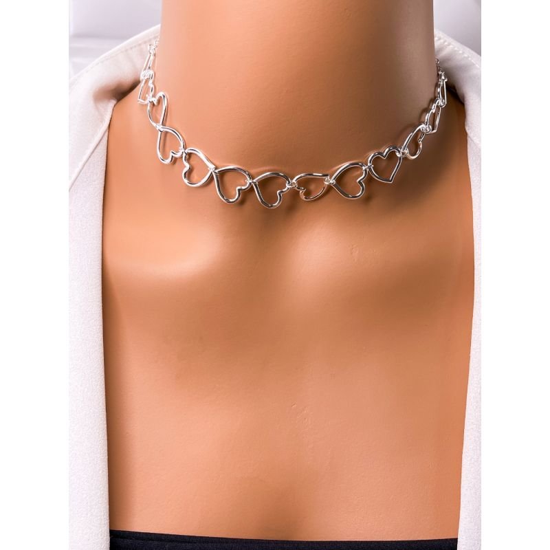 CHOKER FOLHEADA A PRATA - CORÇÕES