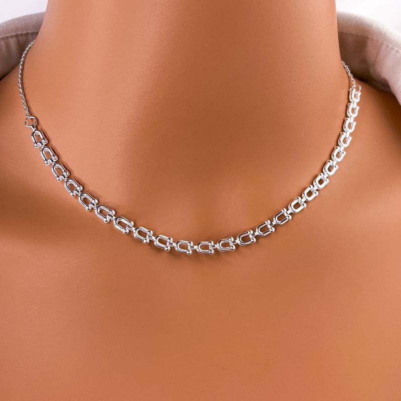 COLAR CHOKER FOLHEADO A PRATA 925 - INSPIRAÇÃO ALTA JOALHERIA