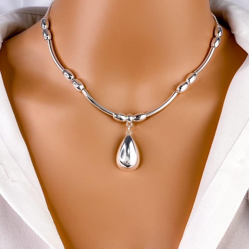 COLAR FOLHEADO A OURO PRATA 925 - COLAR GOTA
