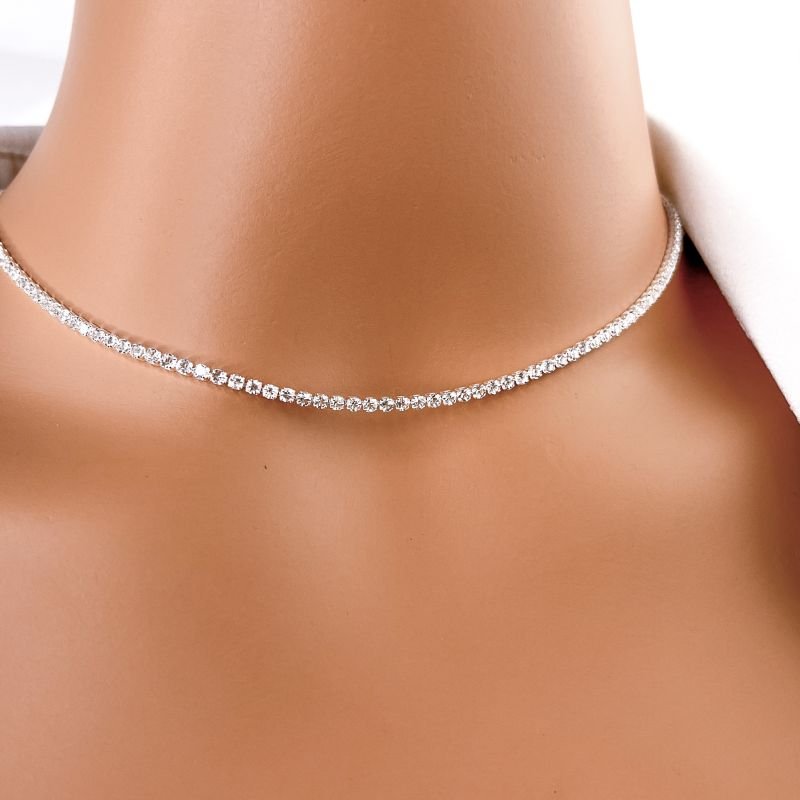 COLAR FOLHEADO A PRATA 925 - RIVIERA ZIRCONIAS