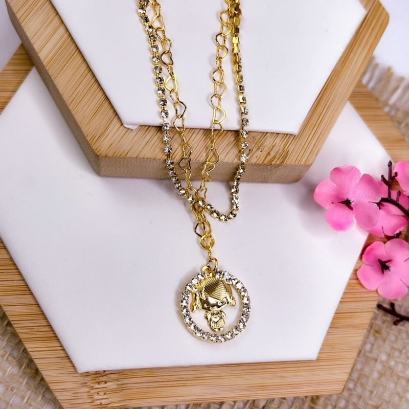 PULSEIRA FOLHEADA A OURO - MENINA