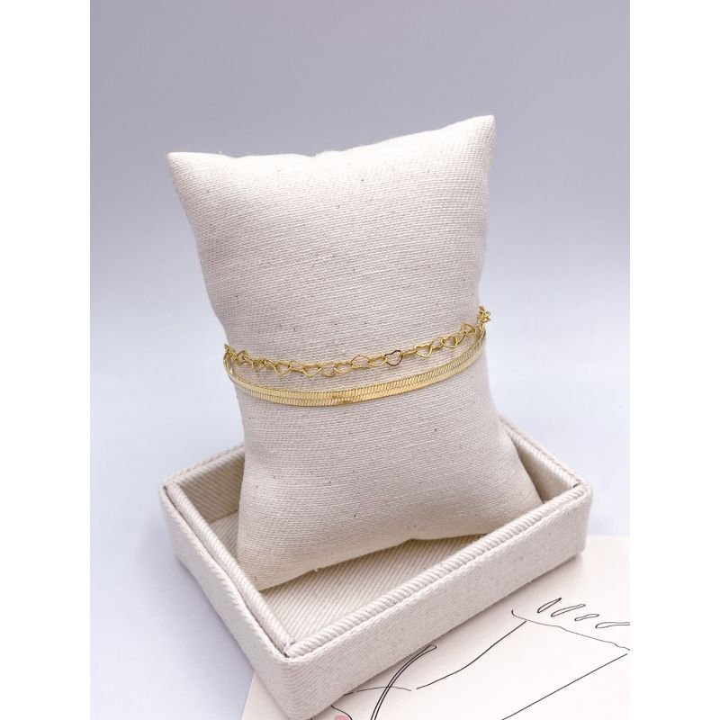 PULSEIRA FOLHEADA A OURO - MINI MARGARIDA