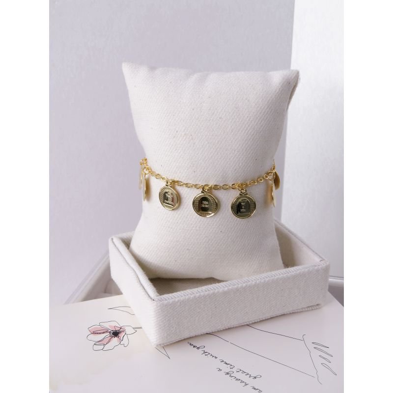 PULSEIRA FOLHEADA A OURO 18K - 10 MANDAMENTOS
