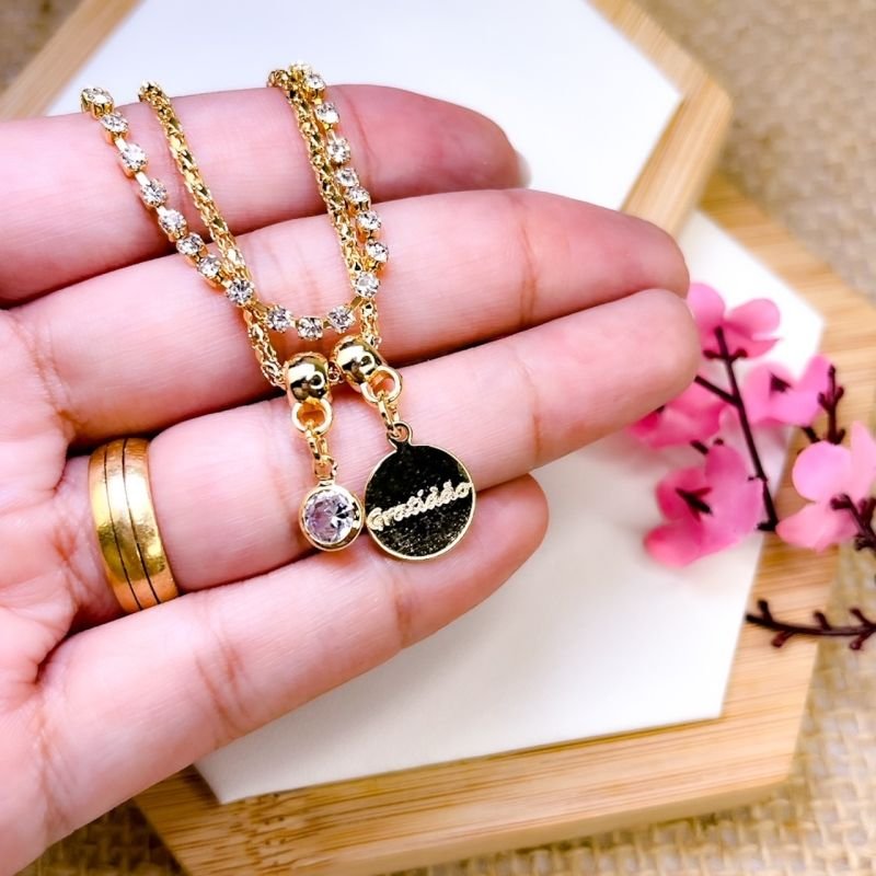 PULSEIRA FOLHEADA A OURO 18K - GRATIDÃO