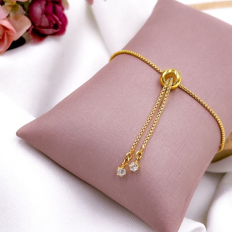 PULSEIRA FOLHEADA A OURO 18K - REGULÁVEL PONTO DE LUZ