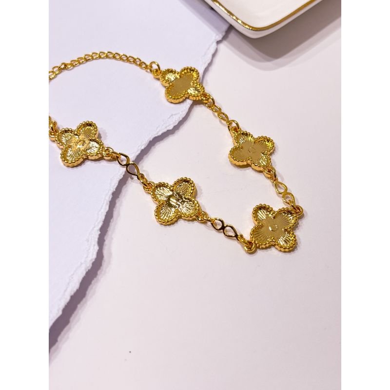 PULSEIRA FOLHEADA A OURO 18K - TREVO VIRGINIA