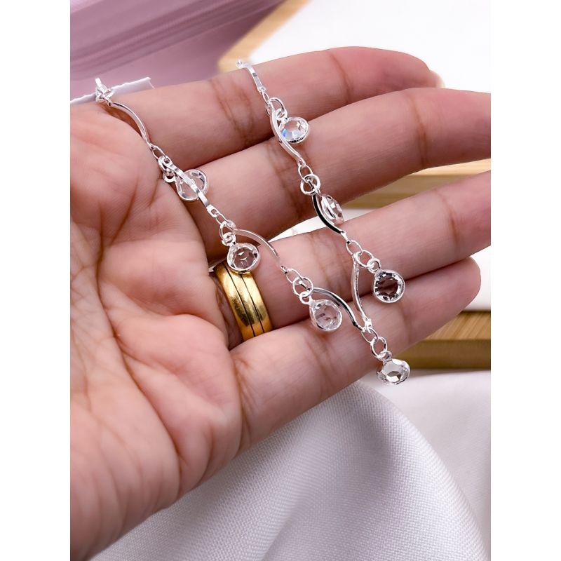 PULSEIRA FOLHEADA A PRATA - TIFFANY CRISTAL