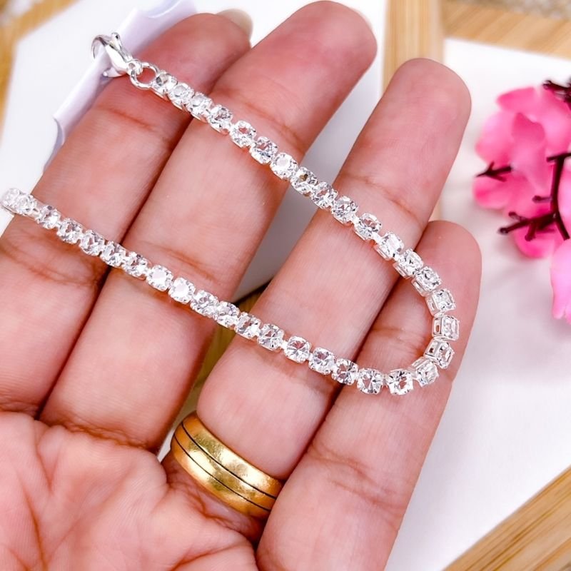 PULSEIRA FOLHEADA A PRATA 925 - RIVIERA CRISTAL