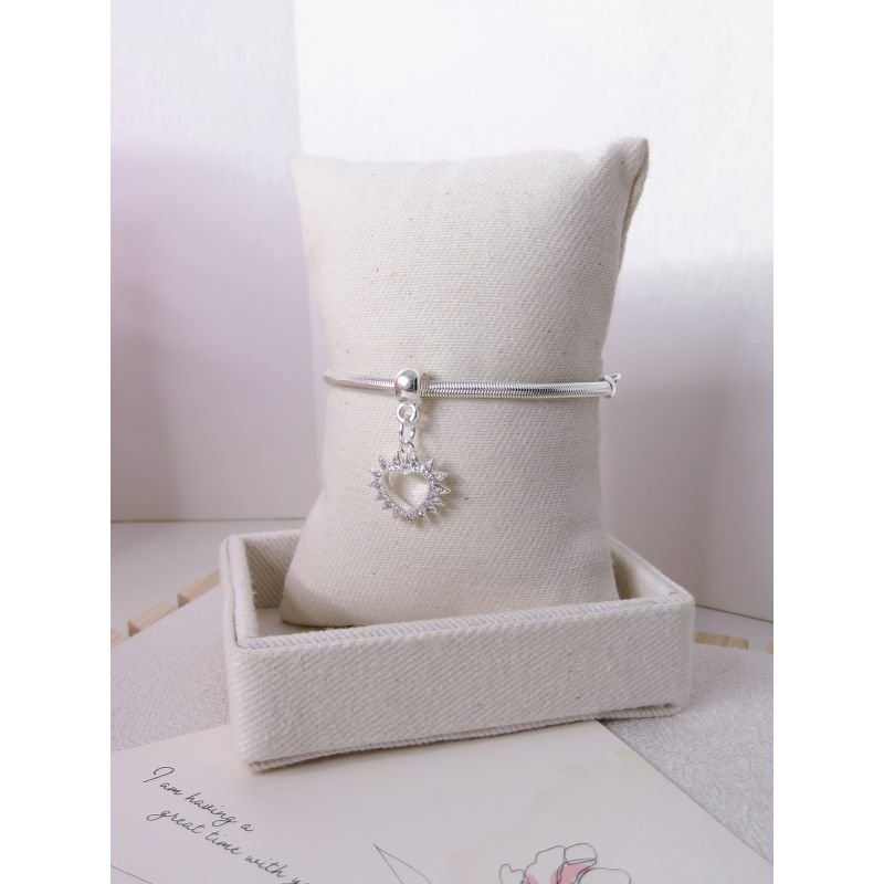 PULSEIRA FOLHEADA A PRATA 925 - CORAÇÃO