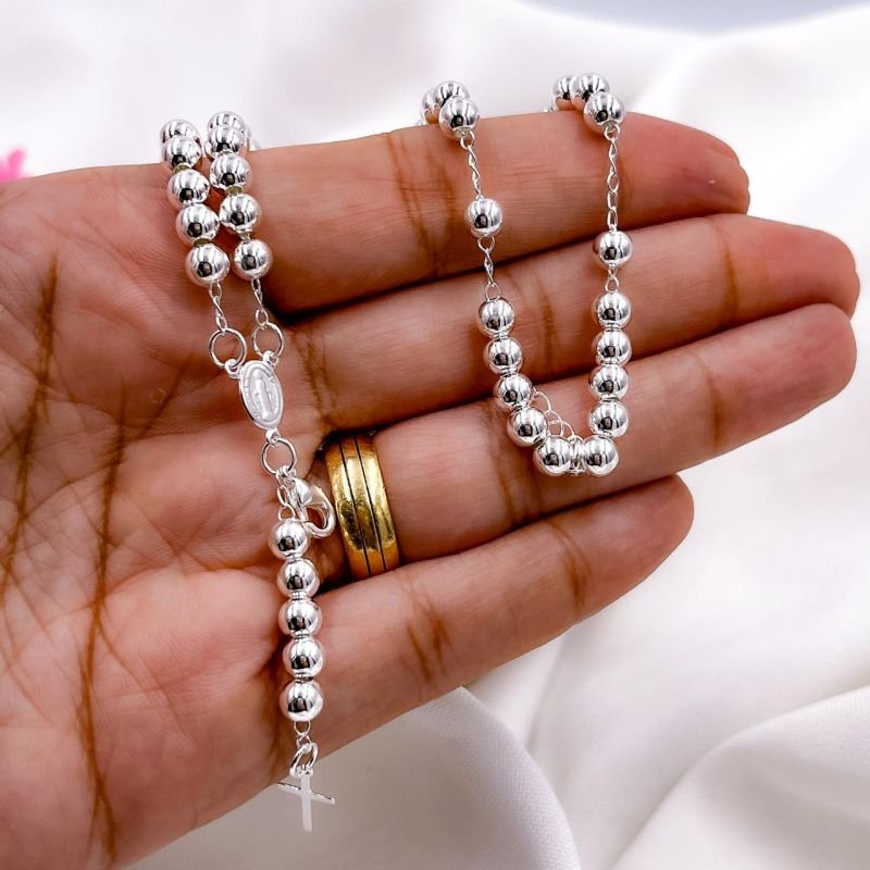 PULSEIRA FOLHEADA A PRATA 925 - TERÇO DE MÃO