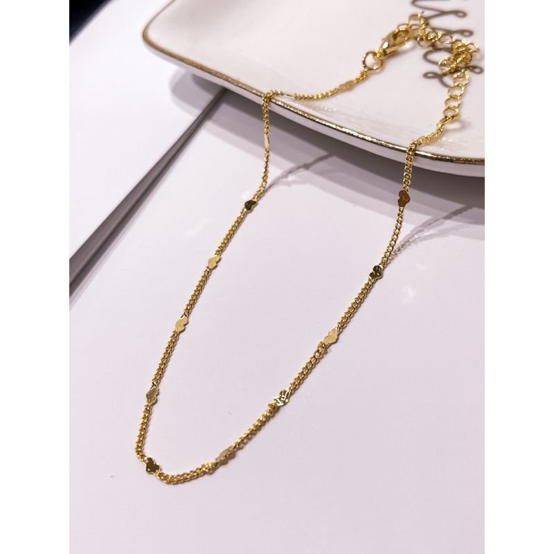 TORNOZELEIRA FOLHEADA A OURO 18K