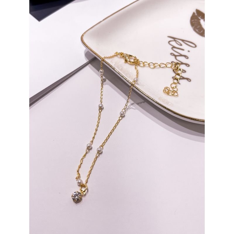 TORNOZELEIRA FOLHEADA A OURO 18K